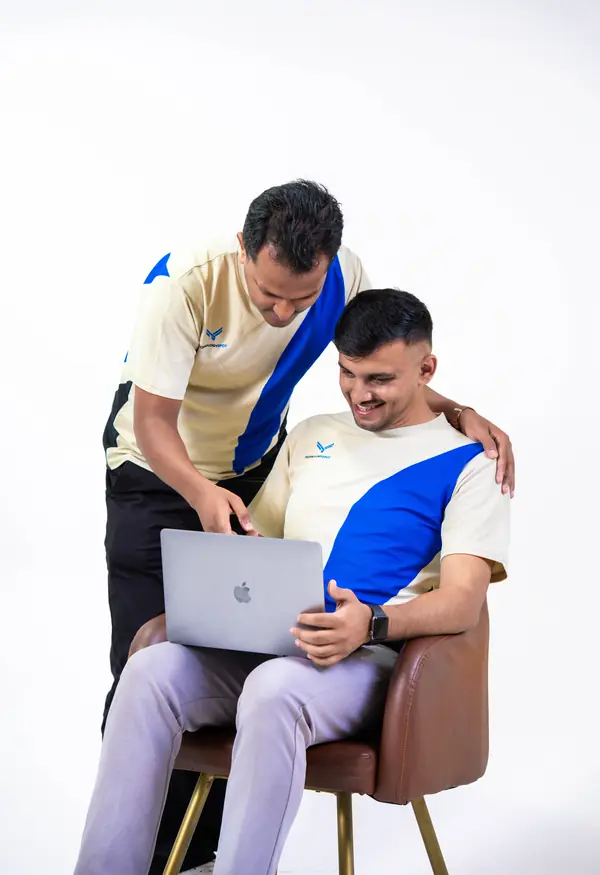 SEO consultants collaborating on a client strategy
