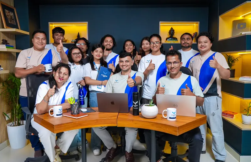 The full Technology Spot digital marketing team in the office
